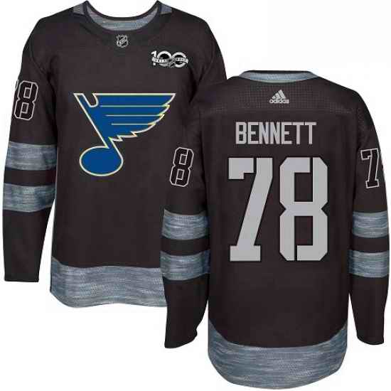 Mens Adidas St Louis Blues 78 Beau Bennett Authentic Black 1917 2017 100th Anniversary NHL Jersey